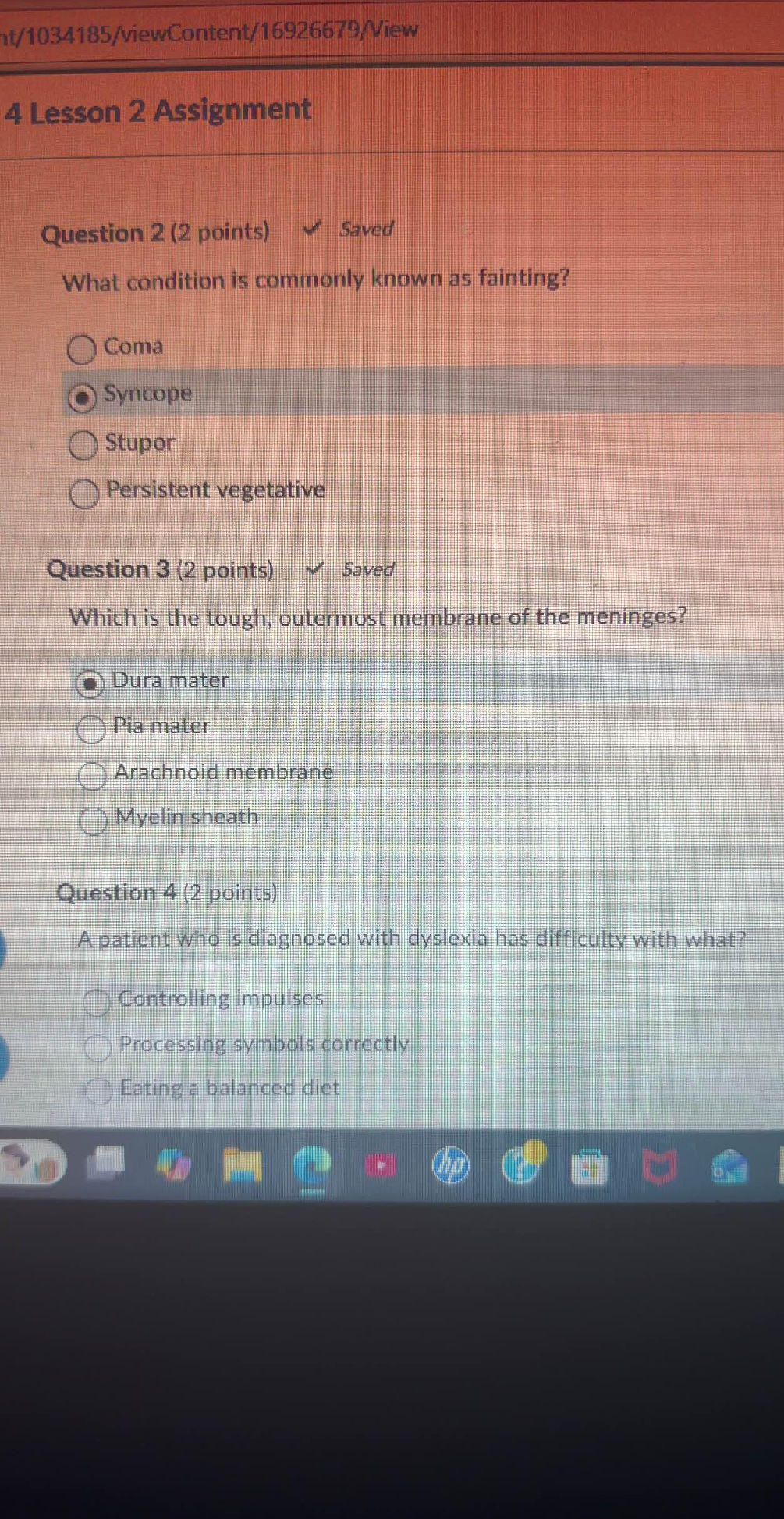Question 3 (2 points) Saved Which is the | StudyX