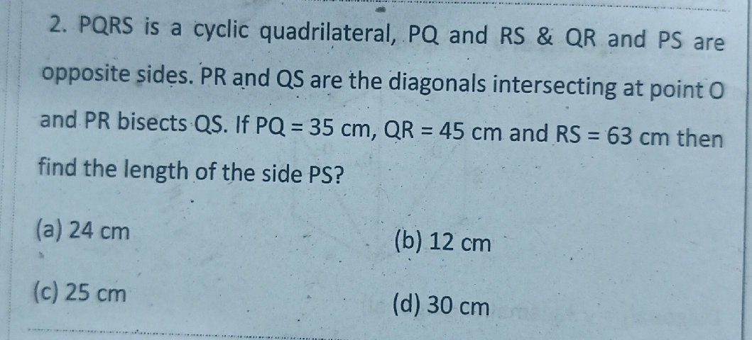 Ps And Qs Math PQRS is a cyclic quadrilateral, PQ and RS | StudyX