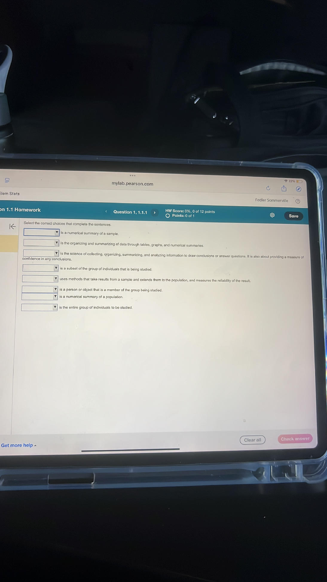 Select the correct choices that complete the | StudyX