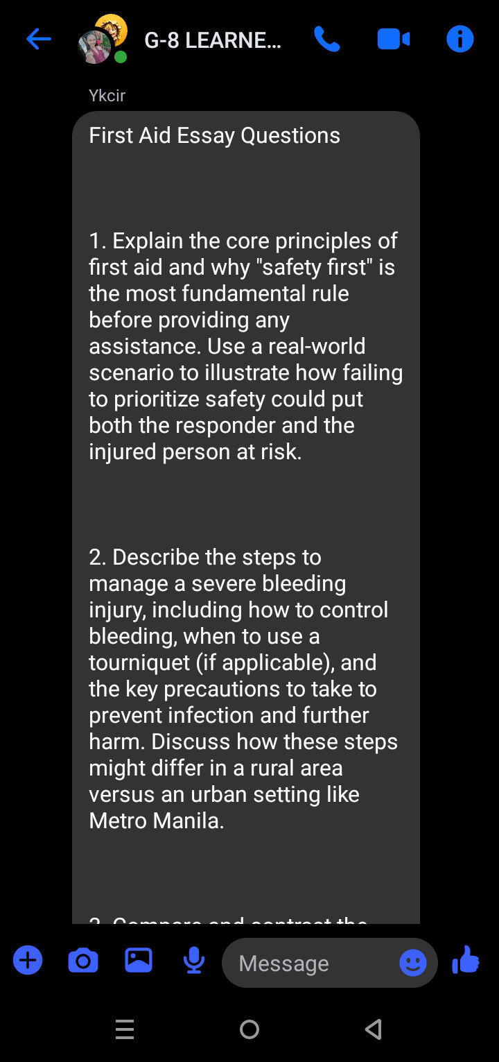 Why Safety First 1. Explain the core principles of first aid | StudyX