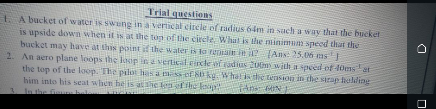An aero plane loops the loop in a vertical | StudyX