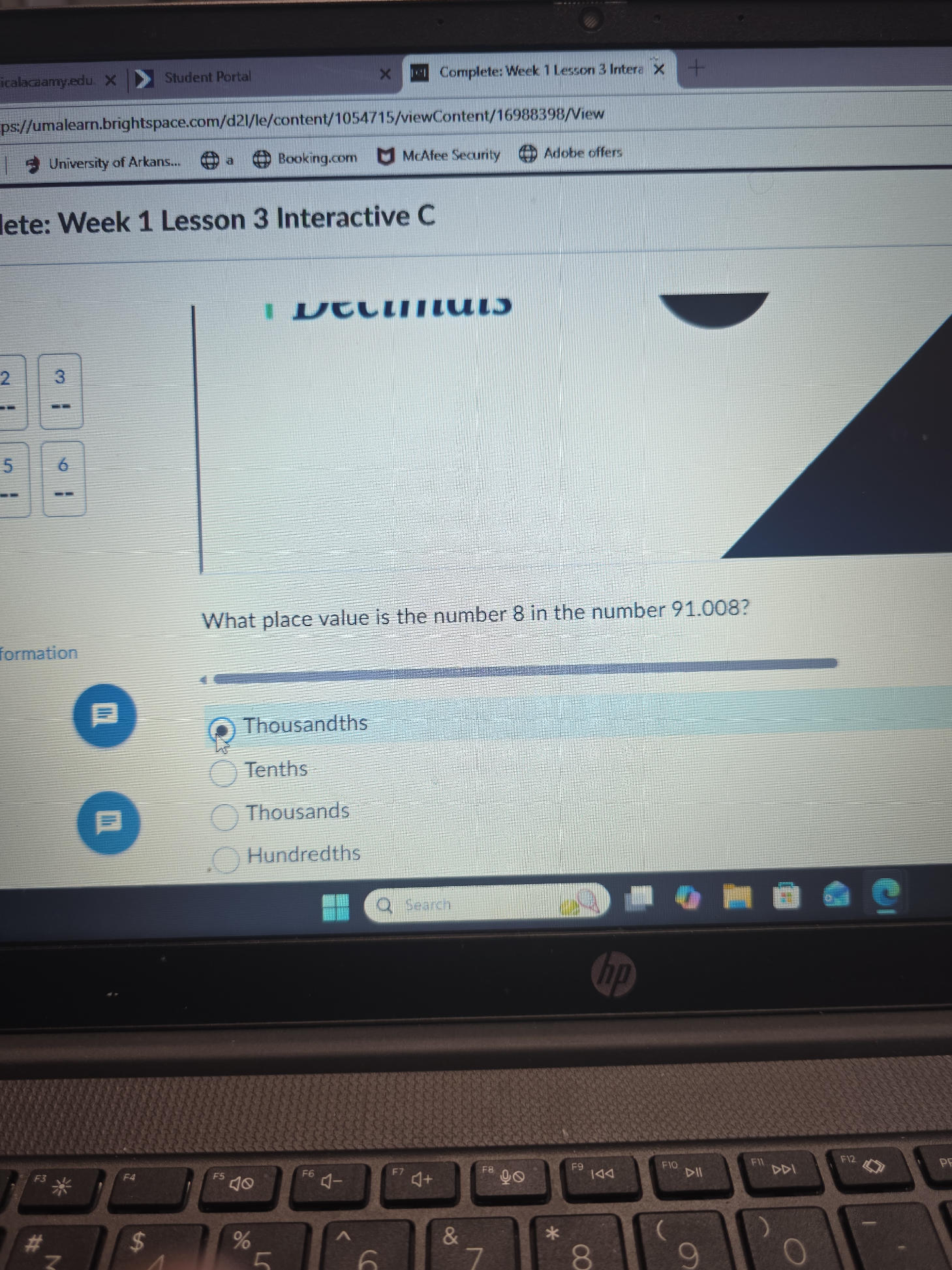 What place value is the number 8 in the