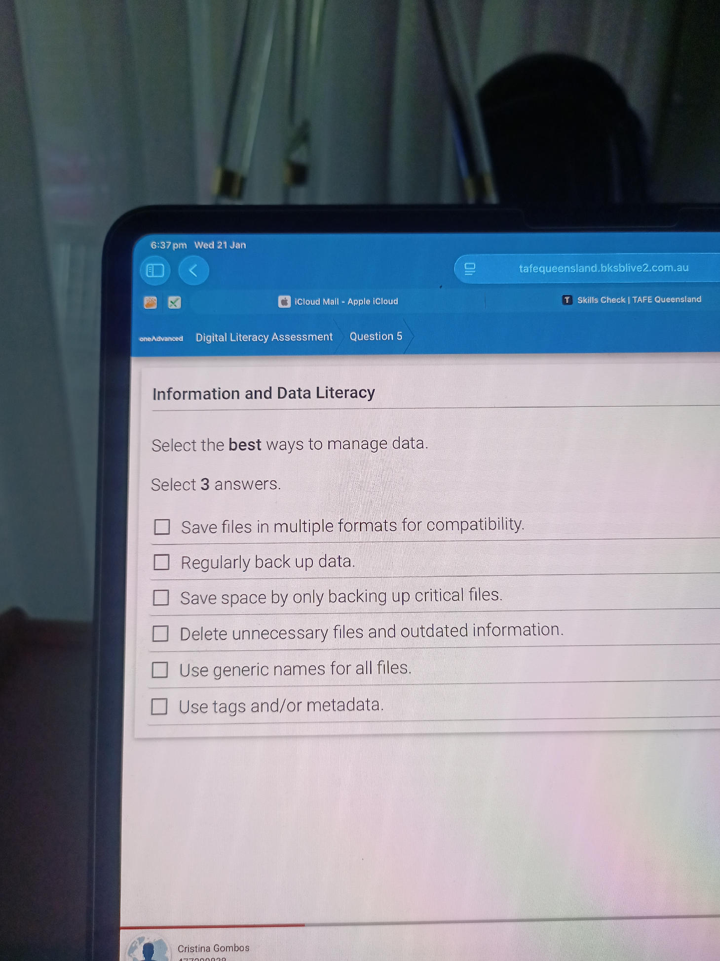 Information and Data Literacy Select the | StudyX