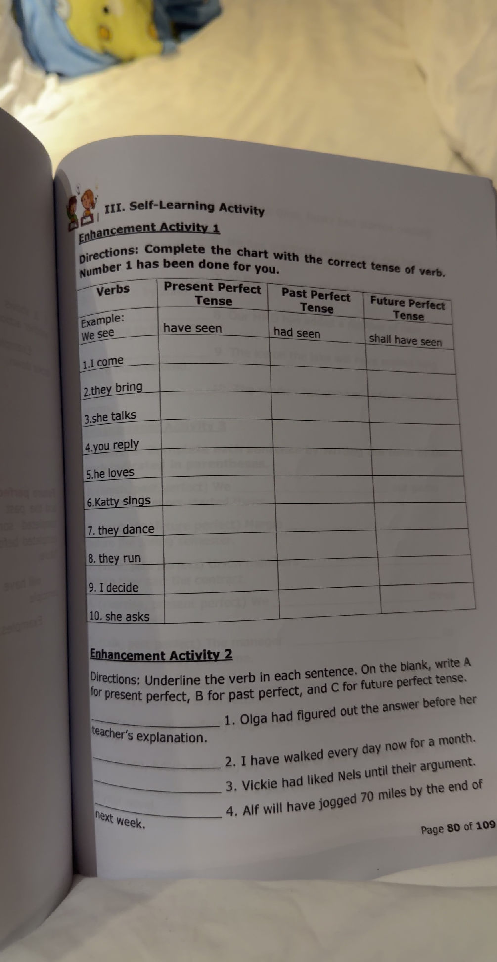 III. Self-Learning Activity **Enhancement | StudyX