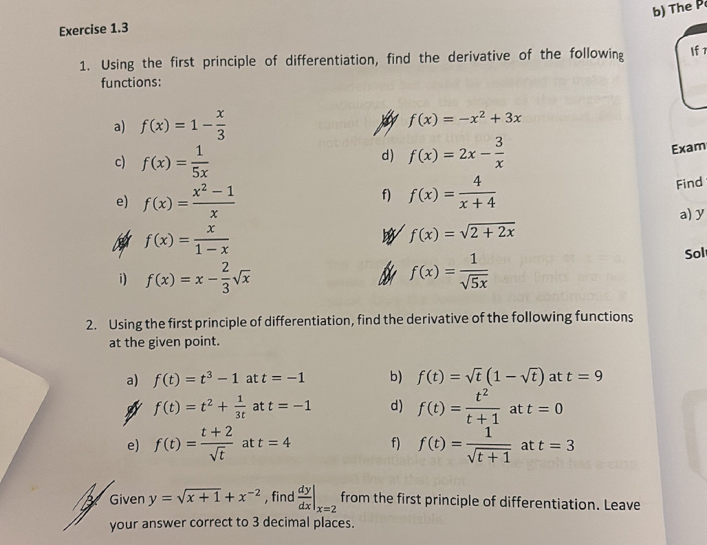 Differnetiation First Principles Using the first principle of | StudyX