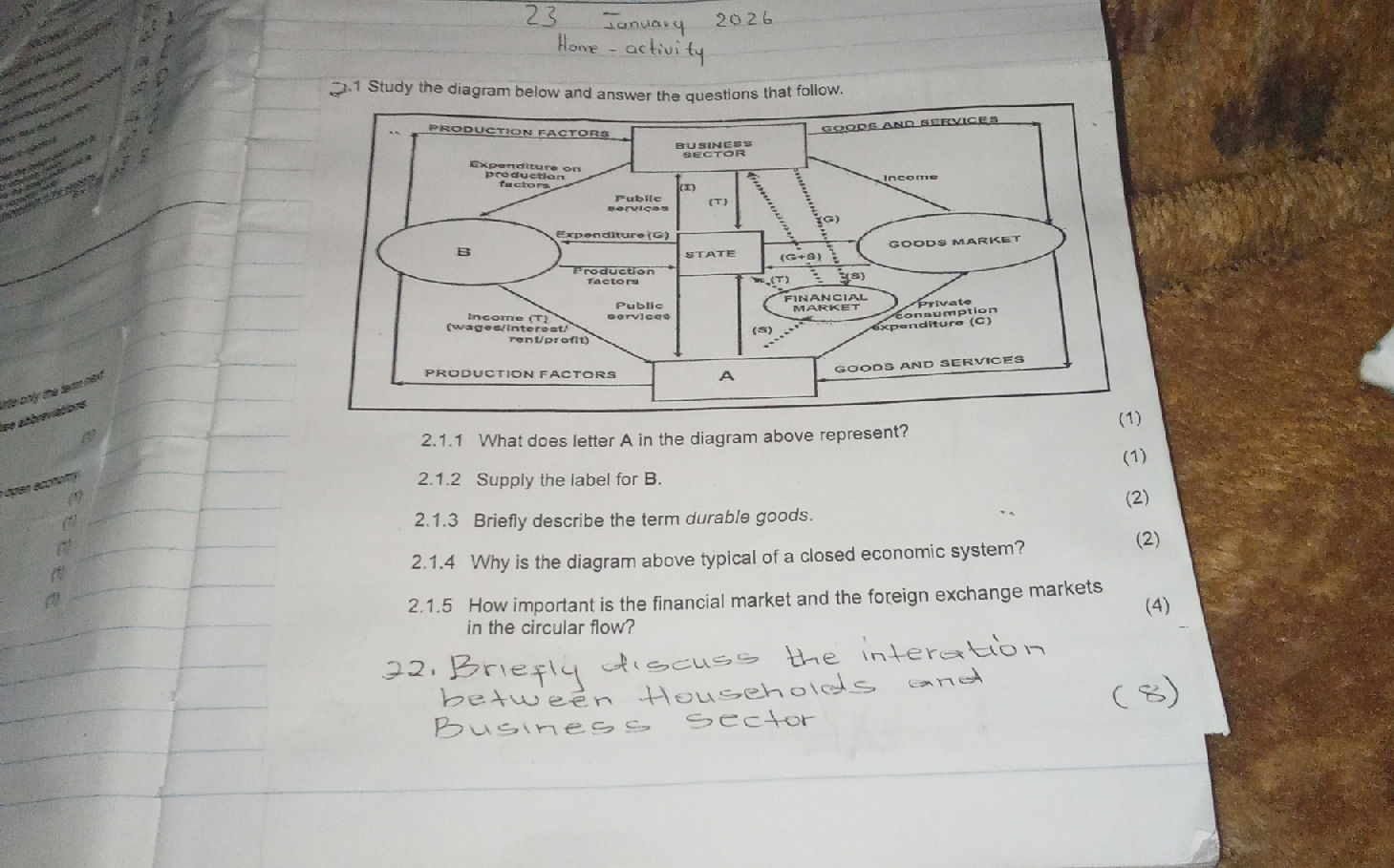 2.1 Study the diagram below and answer the | StudyX