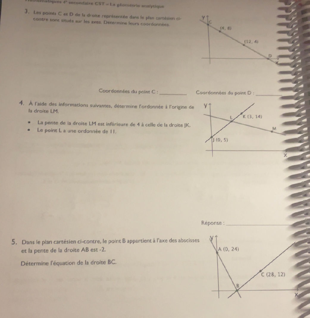 3. Les points C et D de la droite | StudyX