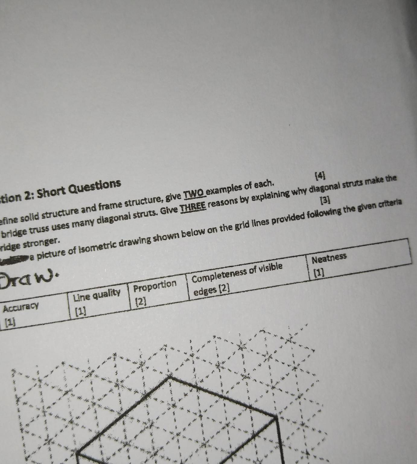 Define solid structure and frame structure,