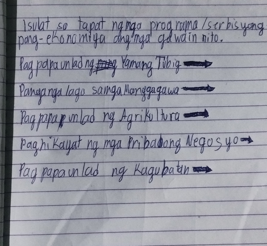 Isulat sa tapat nginga programa / | StudyX