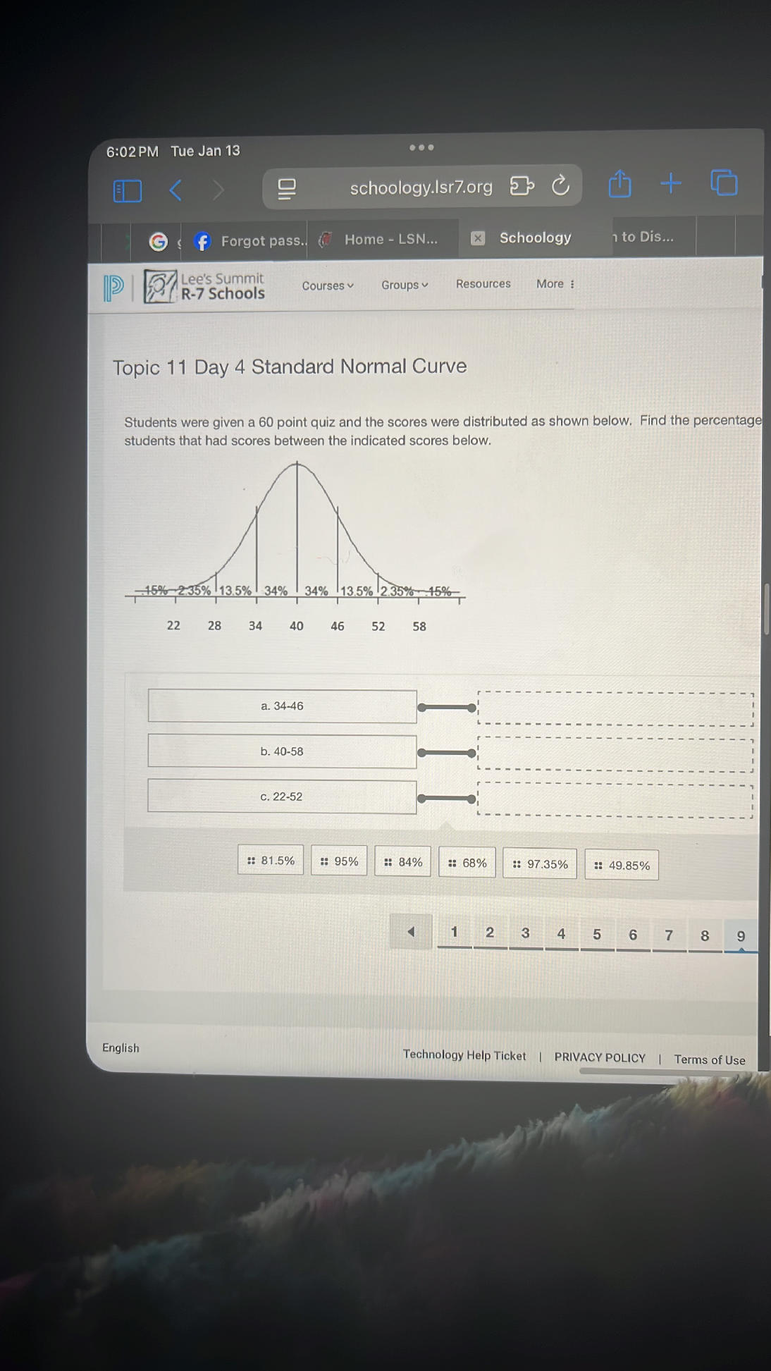 Students were given a 60 point quiz and the | StudyX