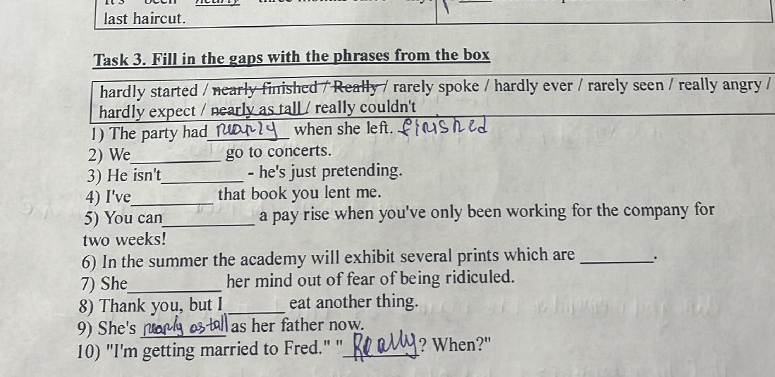 Task 3. Fill in the gaps with the phrases | StudyX