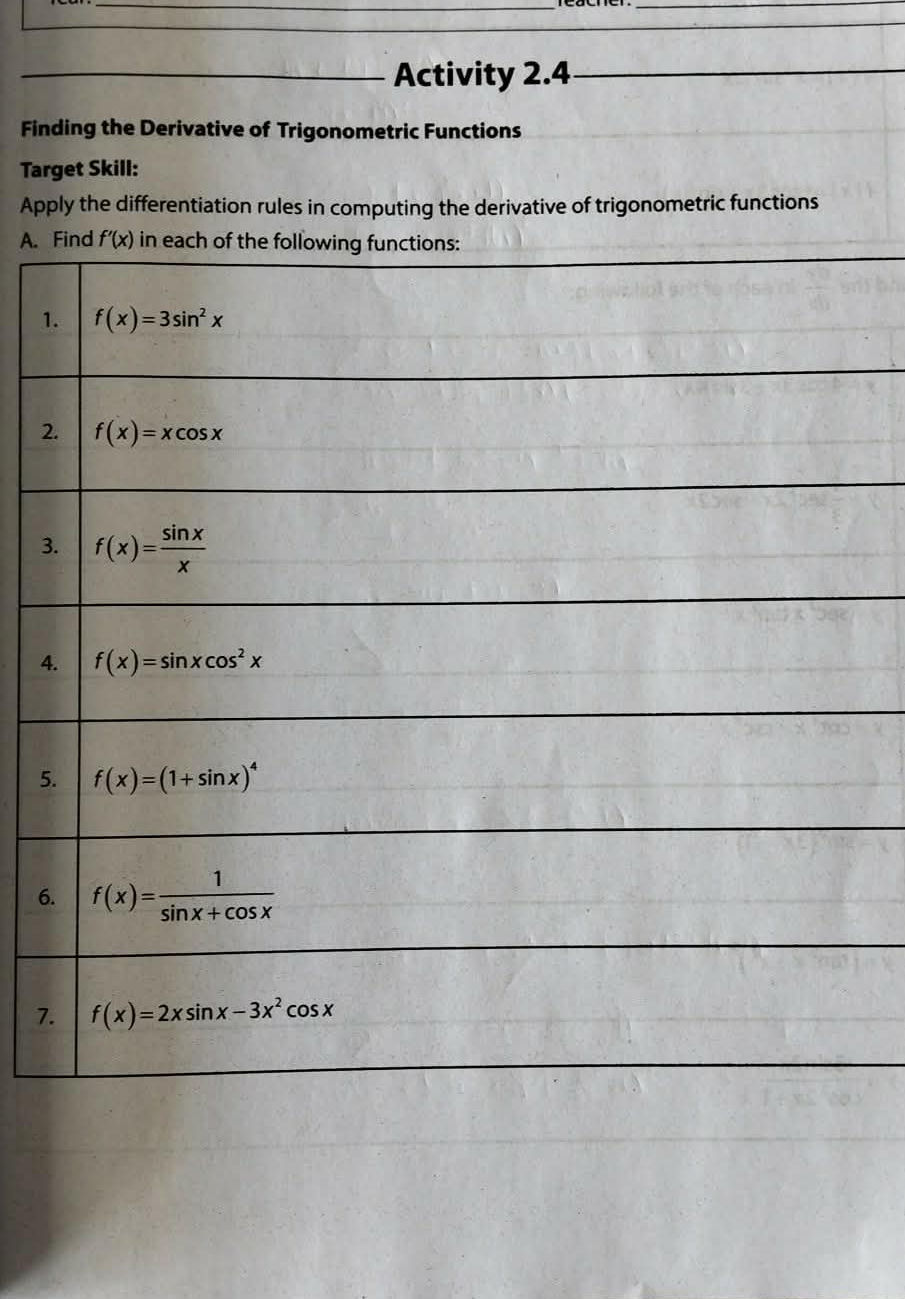 Activity 2.4 Finding the Derivative of | StudyX