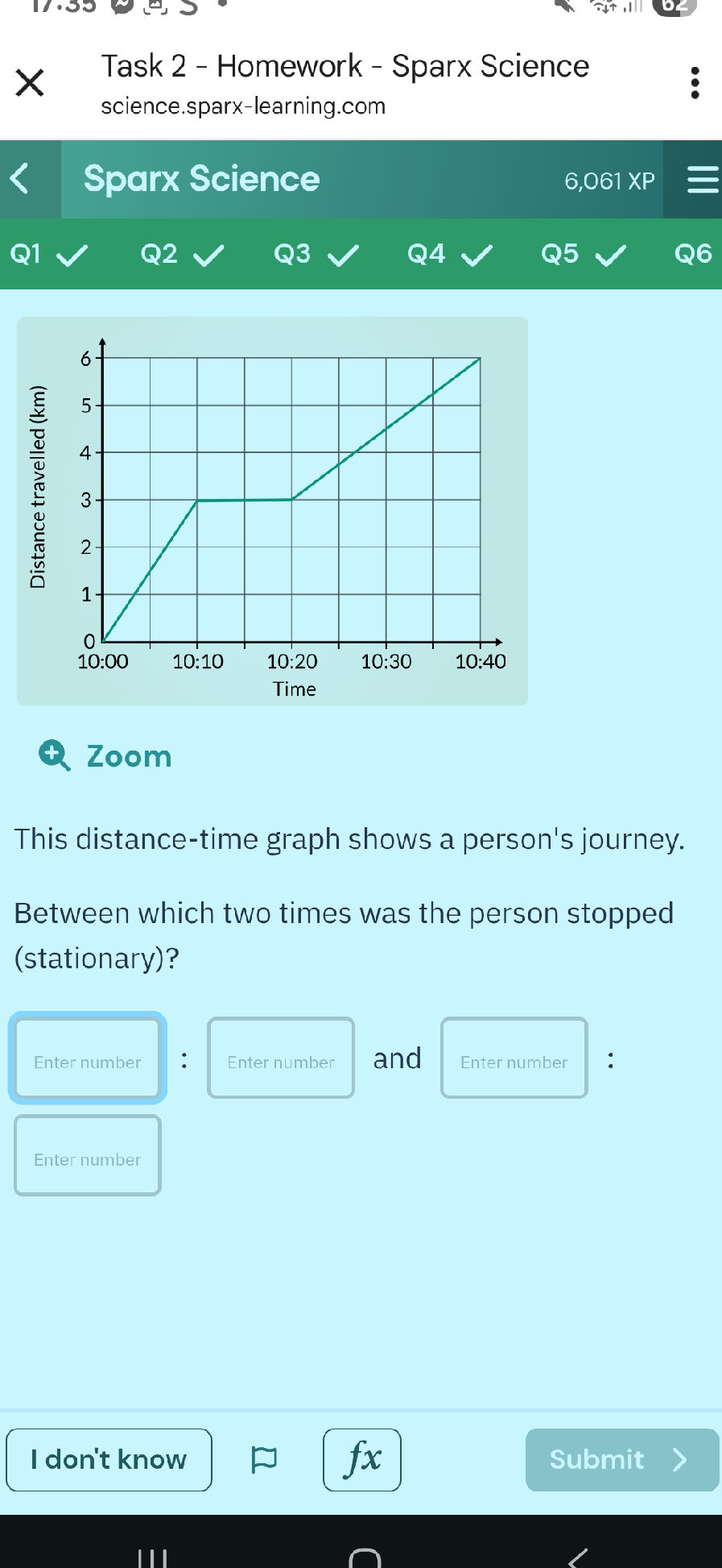 This distance-time graph shows a person's | StudyX