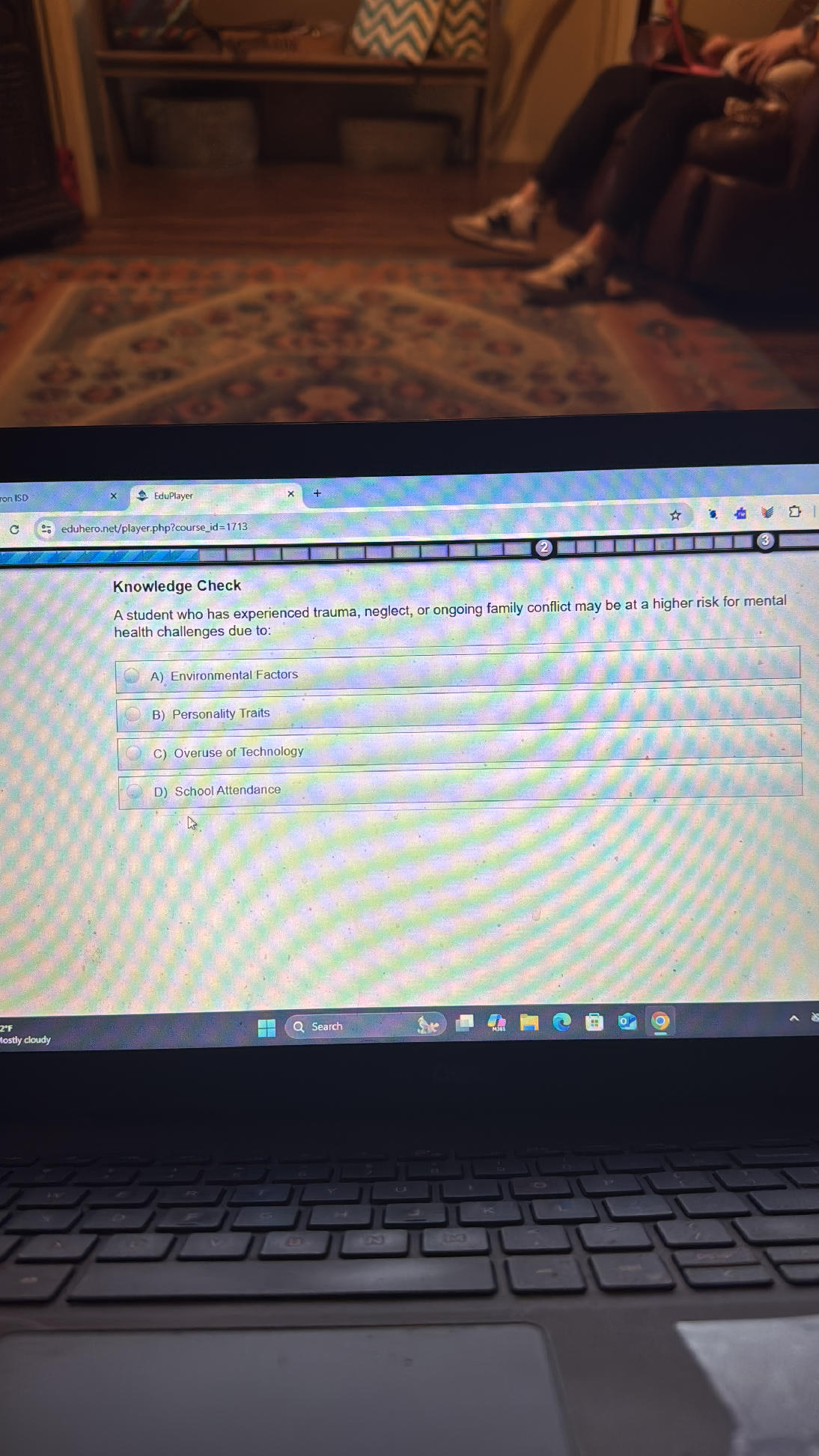 Knowledge Check A student who has | StudyX