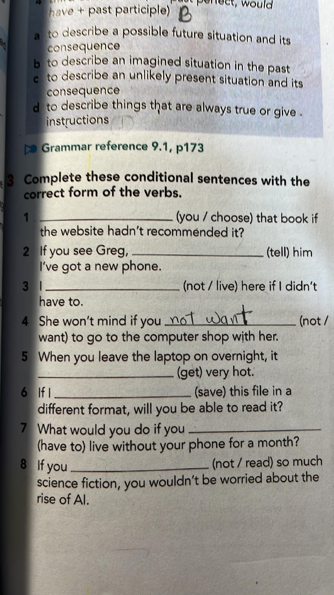 Complete these conditional sentences with | StudyX