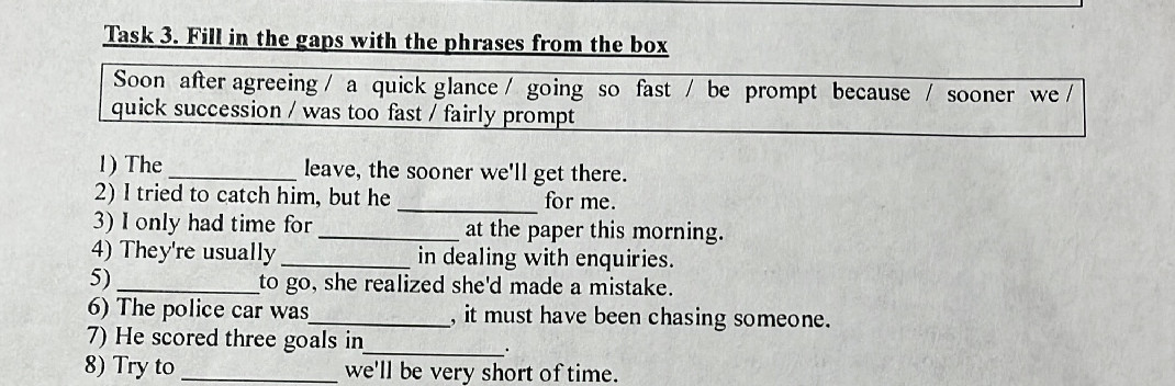 Task 3. Fill in the gaps with the phrases | StudyX