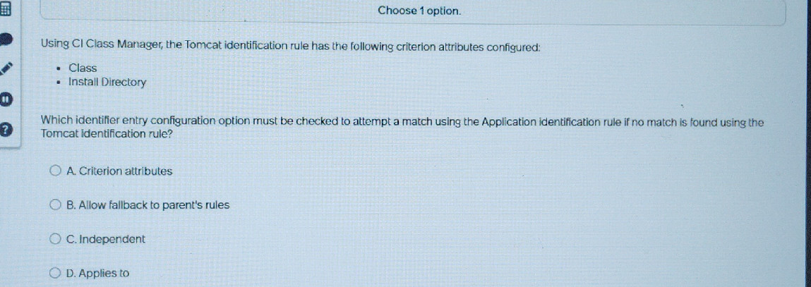 Using CI Class Manager, the Tomcat