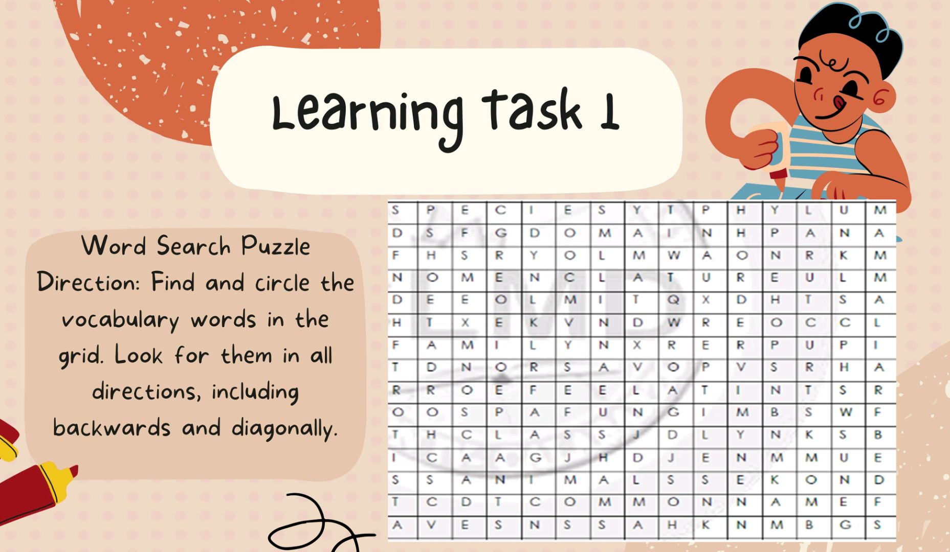 Learning task 1 Word Search Puzzle | StudyX