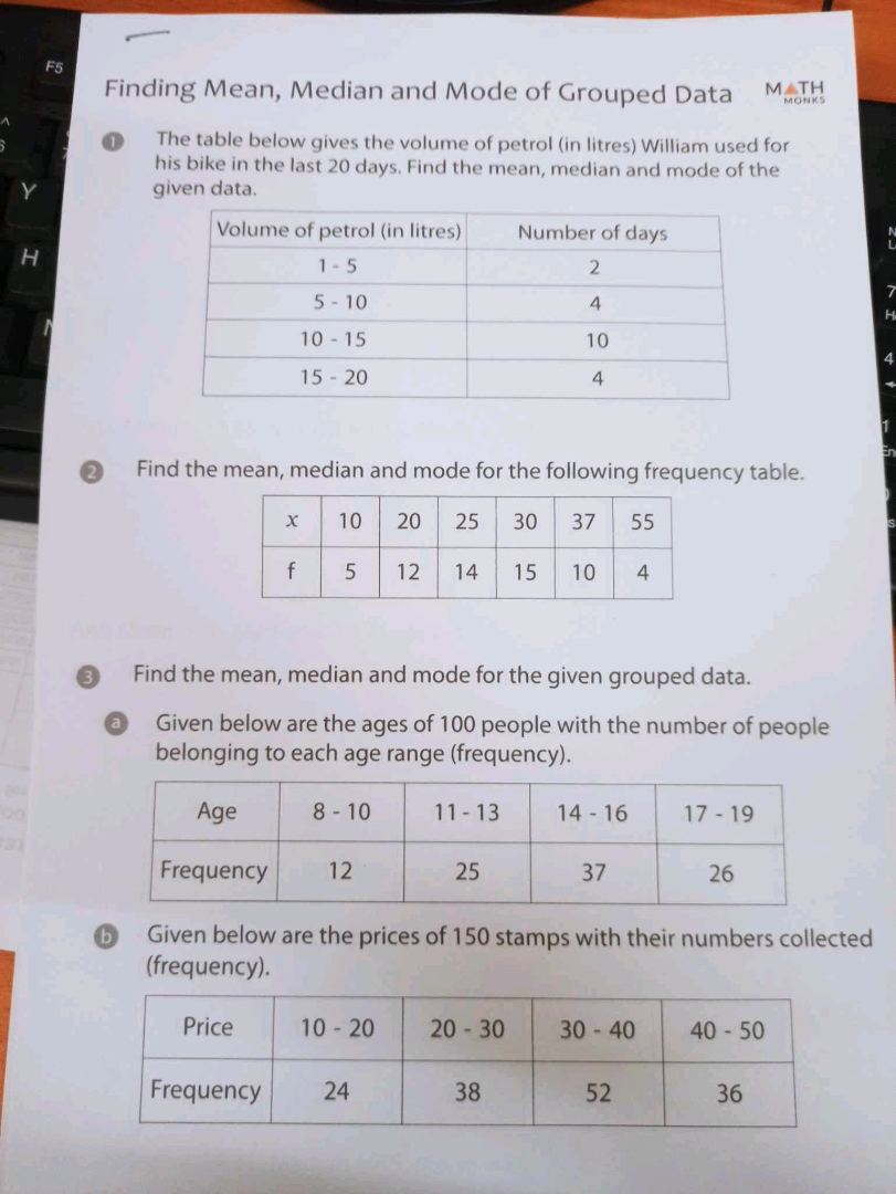Finding Mean Median and Mode of Grouped | StudyX