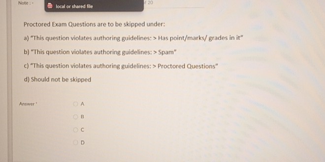 Note- local or shared file 120 Proctored | StudyX
