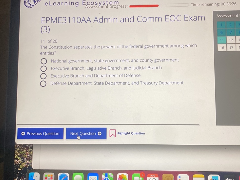 EPME3110AA Admin and Comm EOC Exam (3) 11 of