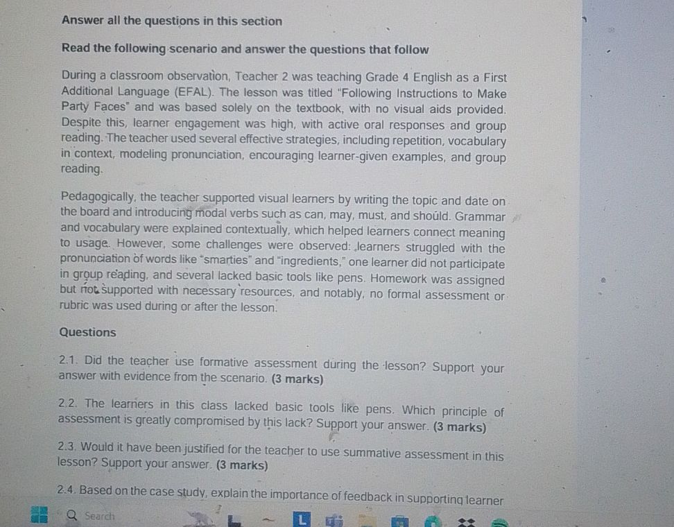 Answer all the questions in this section