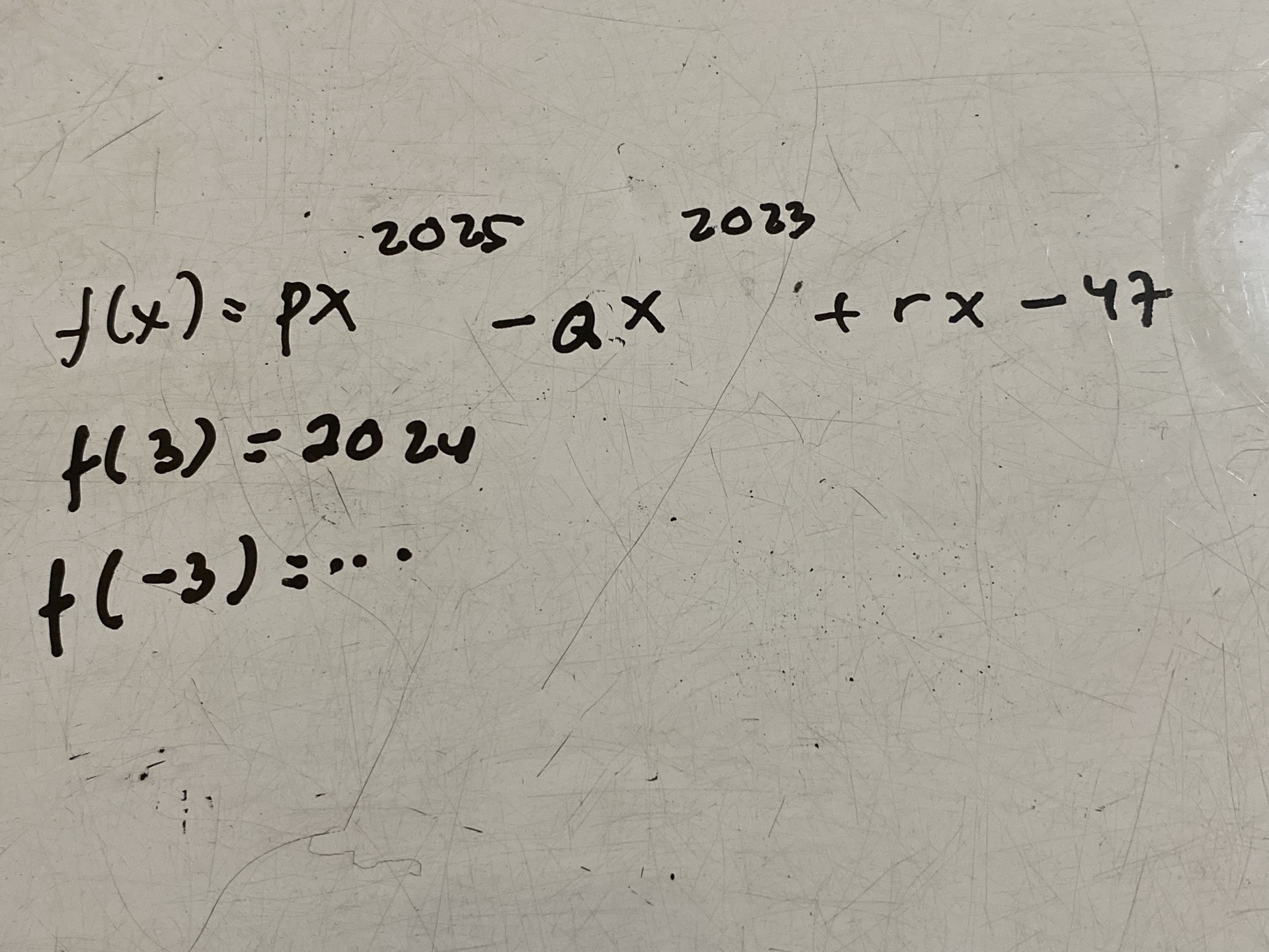 Given the function: $f(x) = px - Qx + rx