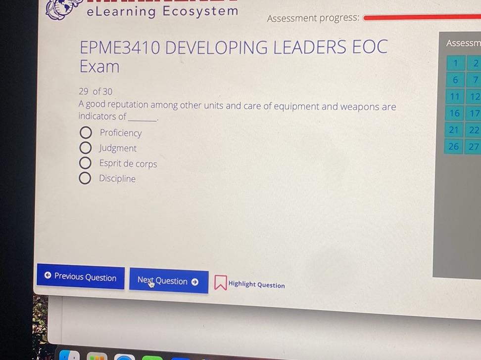 EPME3410 DEVELOPING LEADERS EOC Exam 29 of