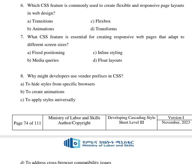 Feature Article Css 6. Which CSS feature is commonly used to | StudyX