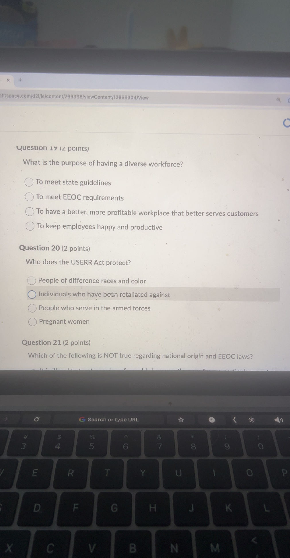 Userr Question 20 (2 points) Who does the USERR | StudyX