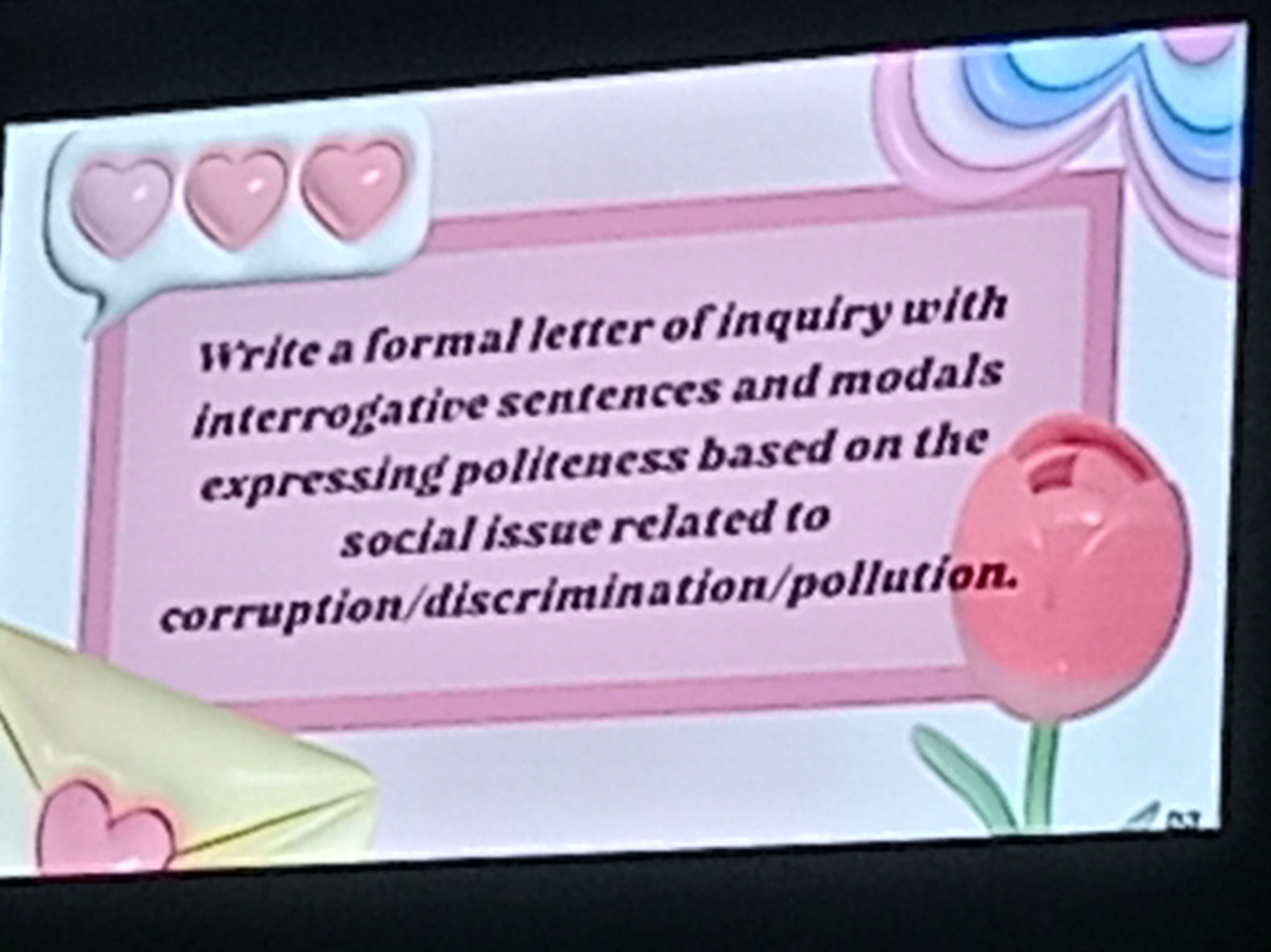 Write a formal letter of inquiry with | StudyX
