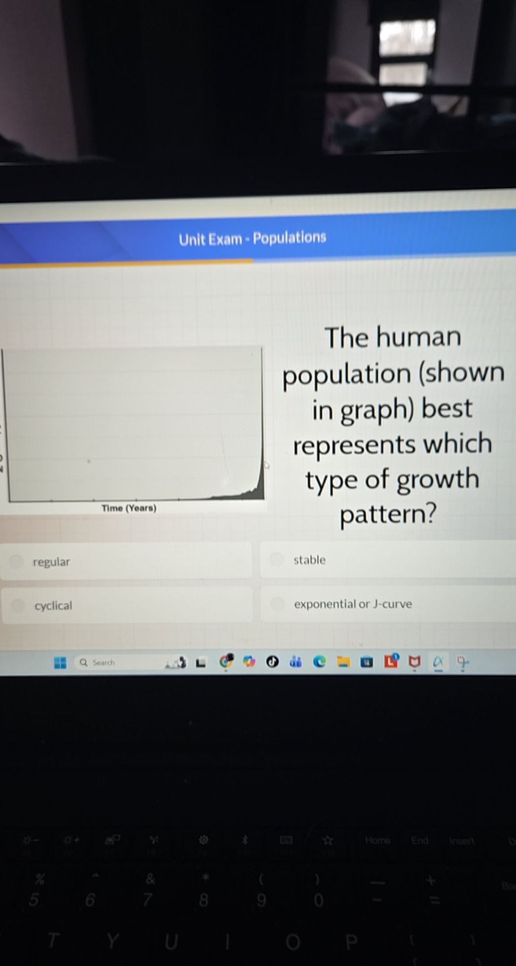 The human population (shown in graph) best | StudyX