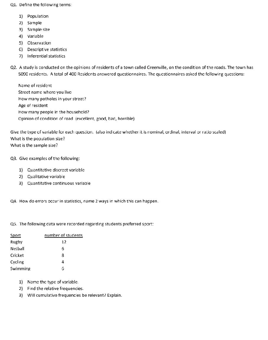 Give examples of the following: 1) | StudyX
