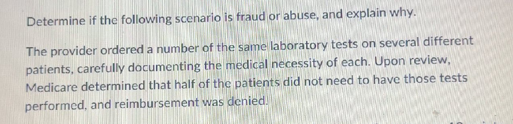 Determine if the following scenario is fraud