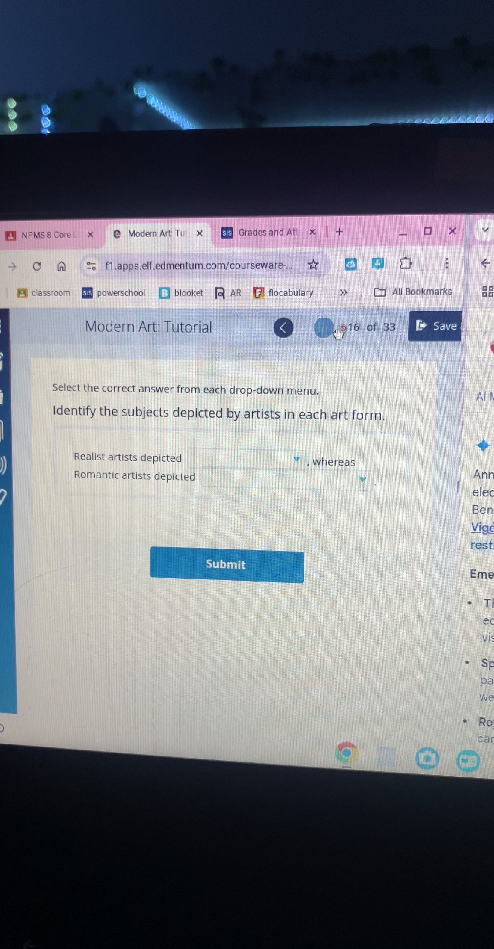 Select the correct answer from each | StudyX