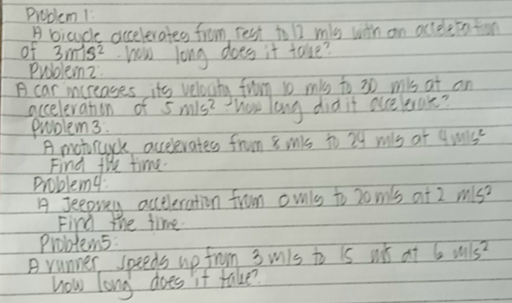 Problem 2: A car increases its velocity from | StudyX