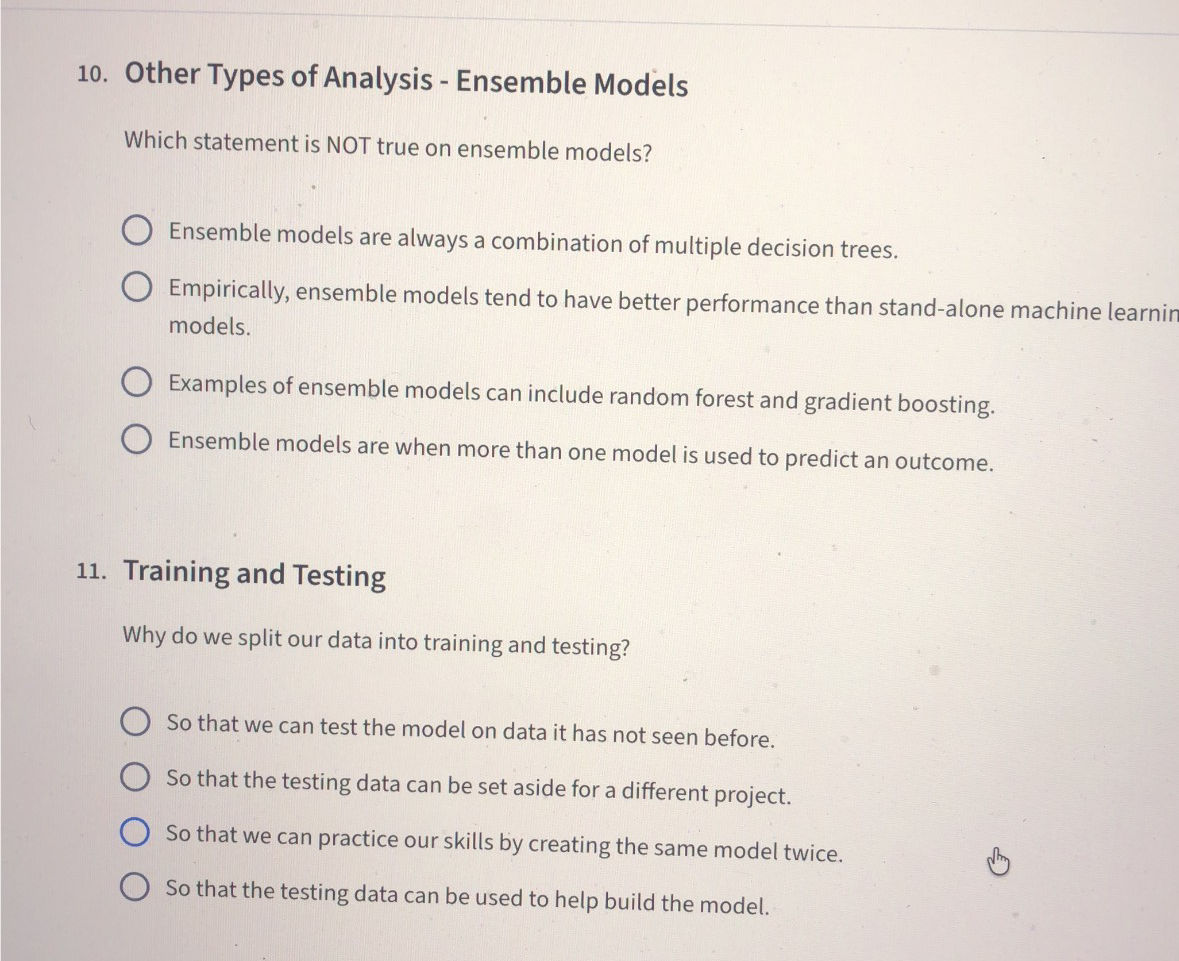 Training and Testing Why do we split our | StudyX