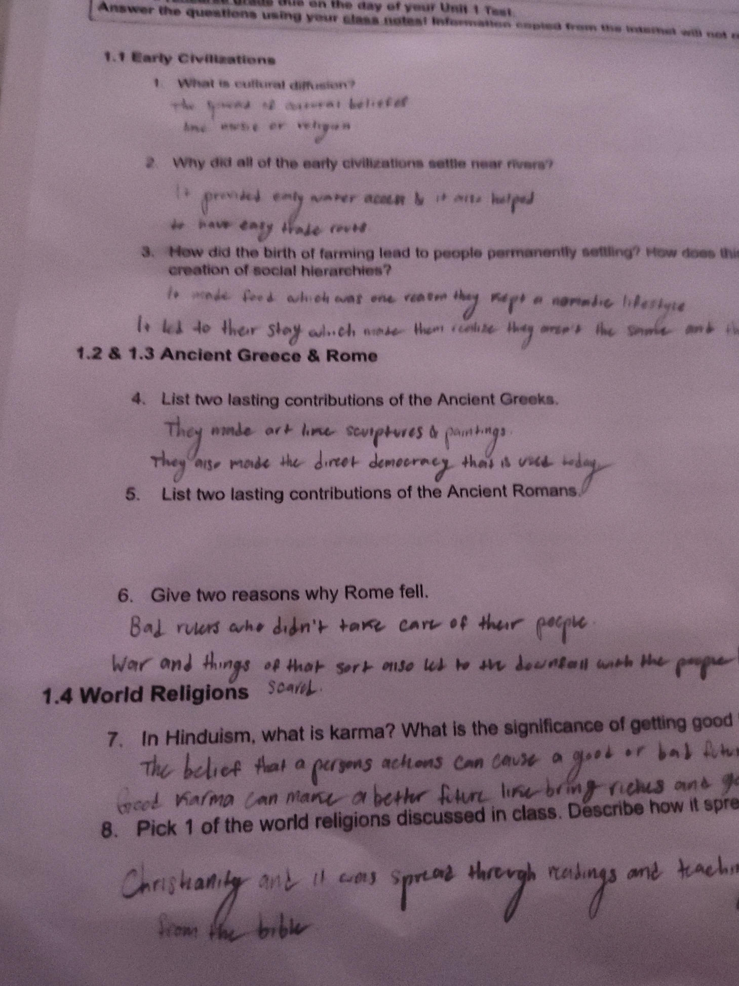 1.4 World Religions 7. In Hinduism, what is | StudyX