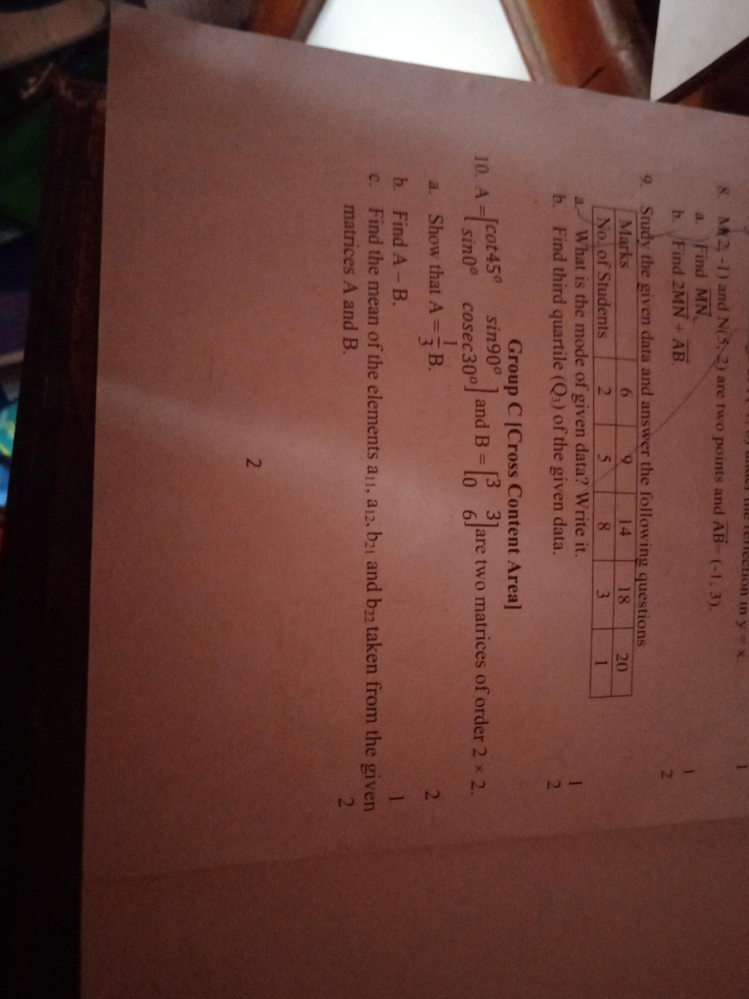 8. M(2,-1) and N(5, 2) are two points and | StudyX