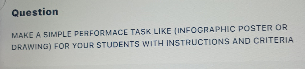 MAKE A SIMPLE PERFORMACE TASK LIKE | StudyX