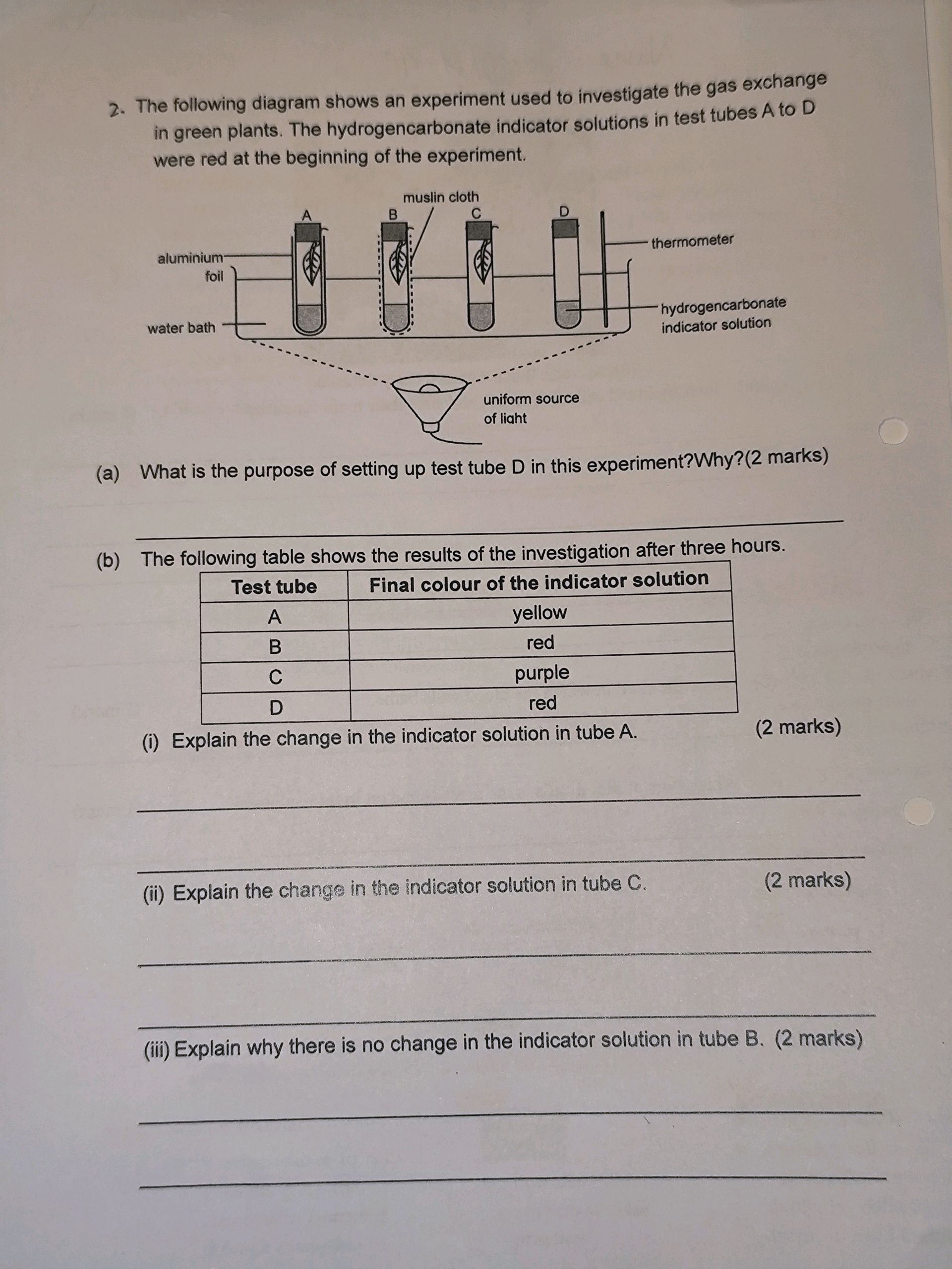 2. The following diagram shows an experiment | StudyX