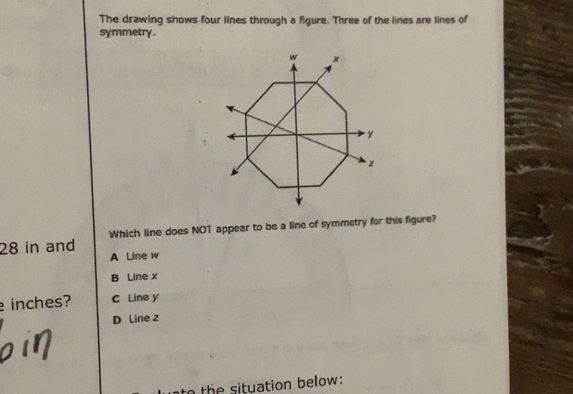 The drawing shows four lines through a | StudyX