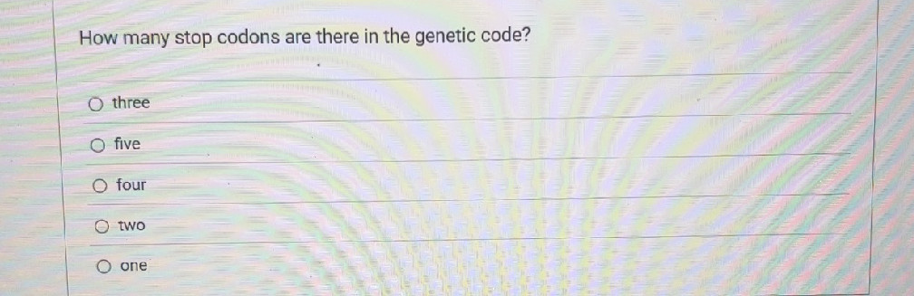 How many stop codons are there in the | StudyX