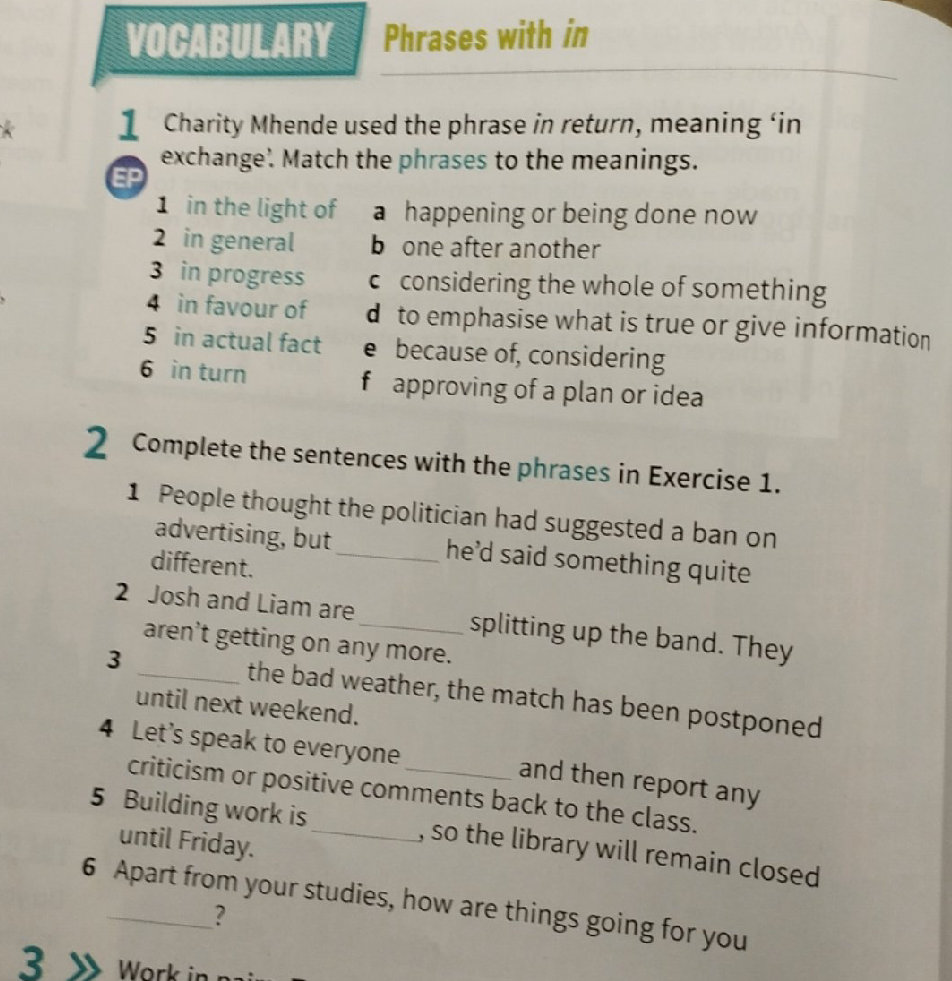 Complete the sentences with the phrases in | StudyX