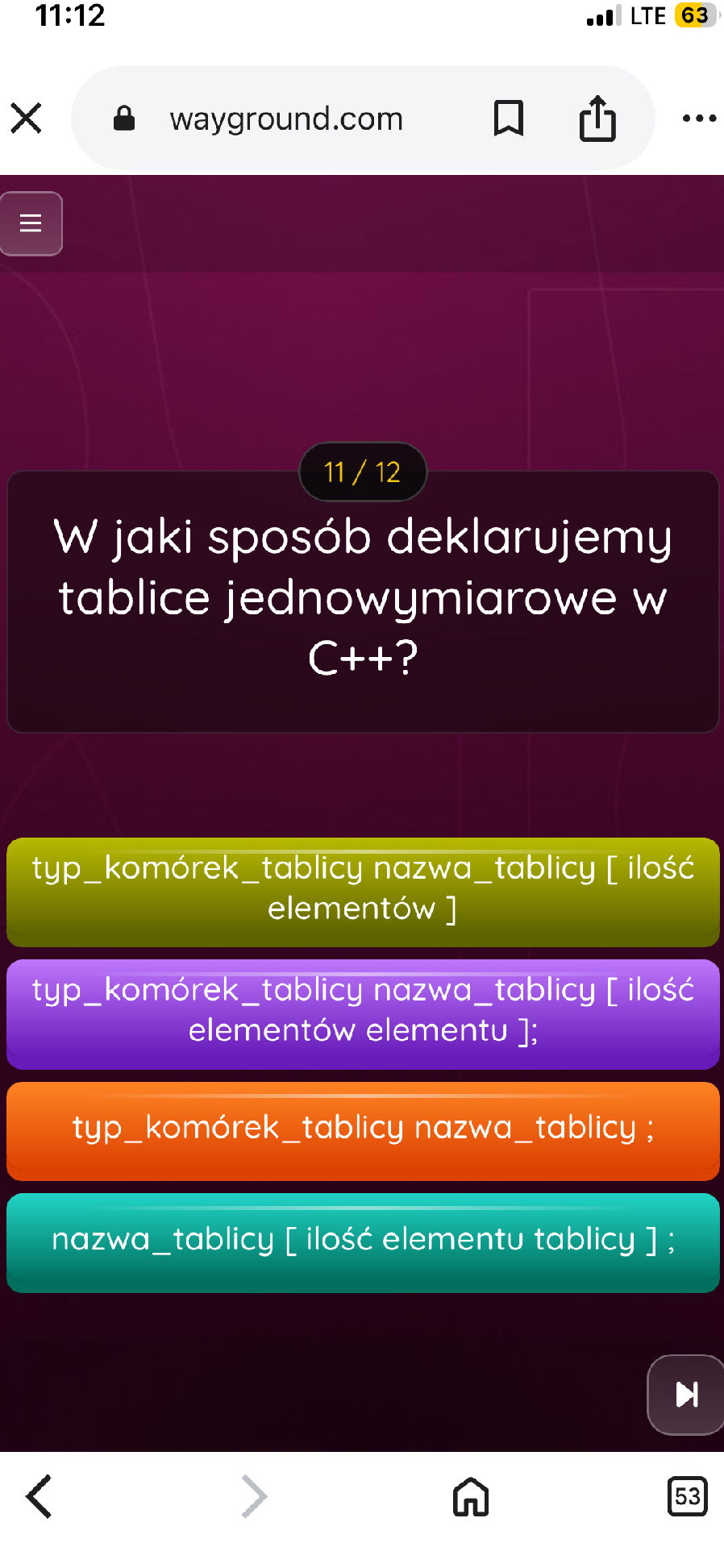 W jaki sposób deklarujemy tablice | StudyX