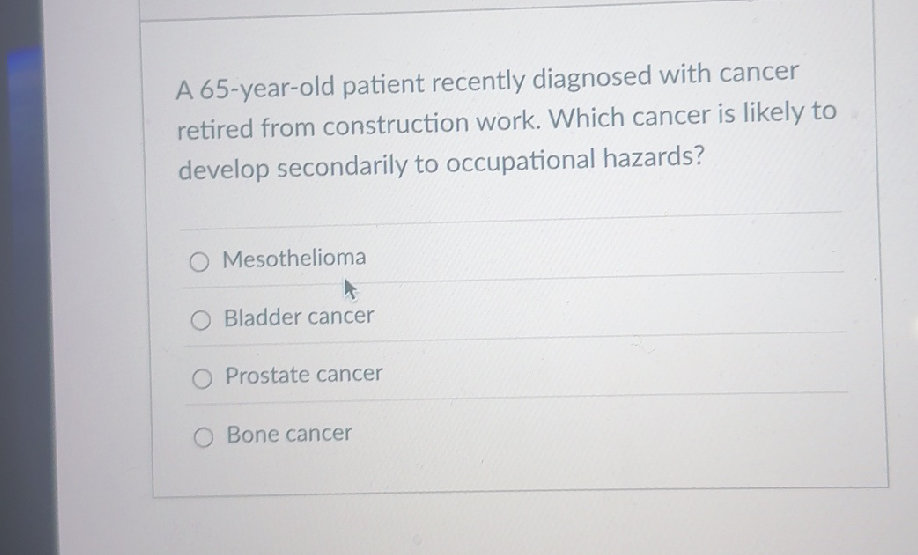 Old Cancer Note A 65-year-old patient recently diagnosed | StudyX