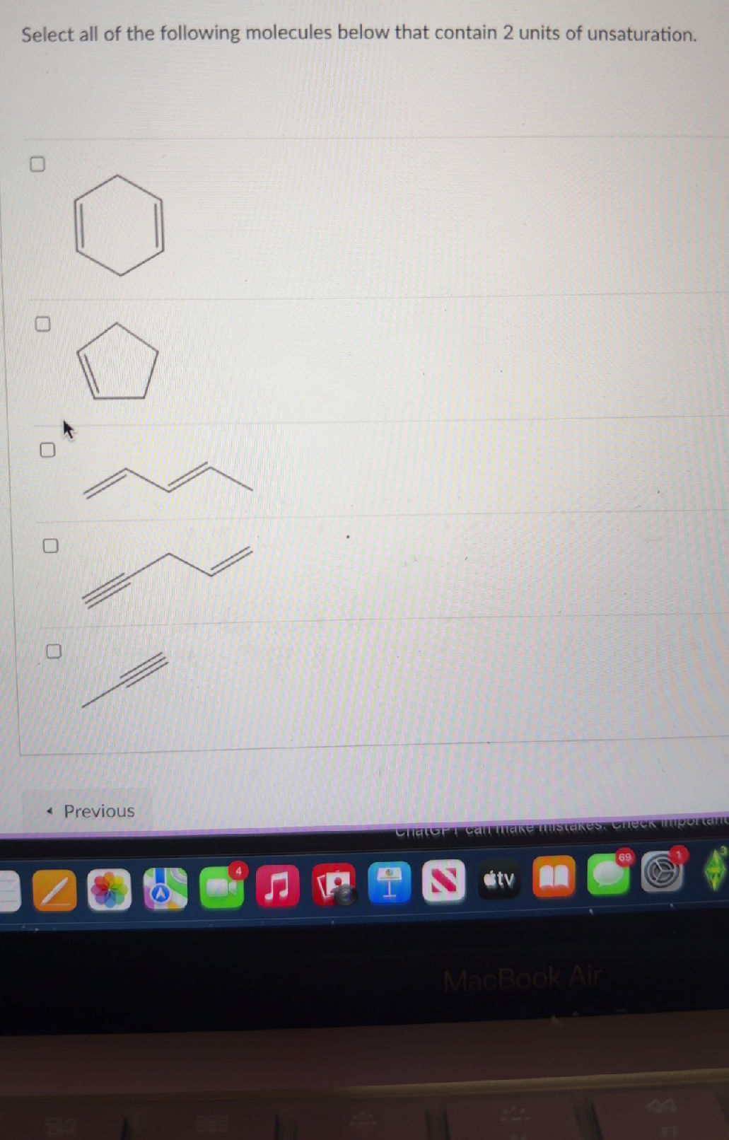 Select all of the following molecules below | StudyX