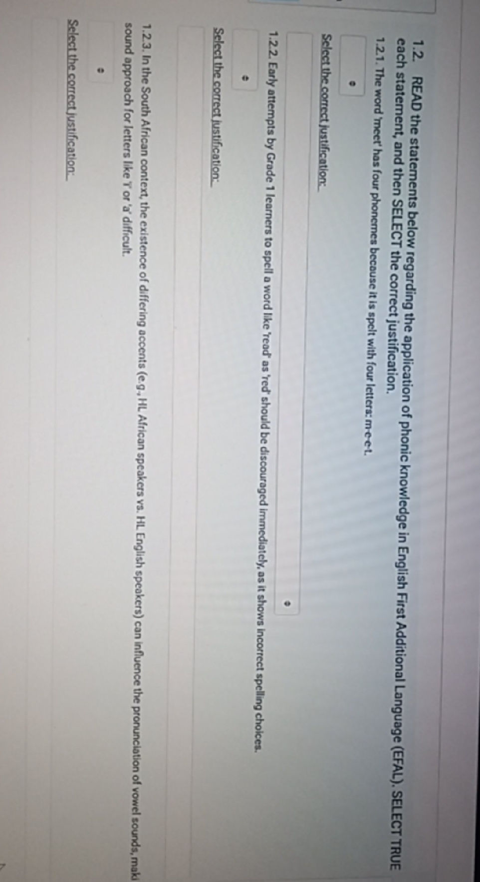 1.2. READ the statements below regarding the | StudyX