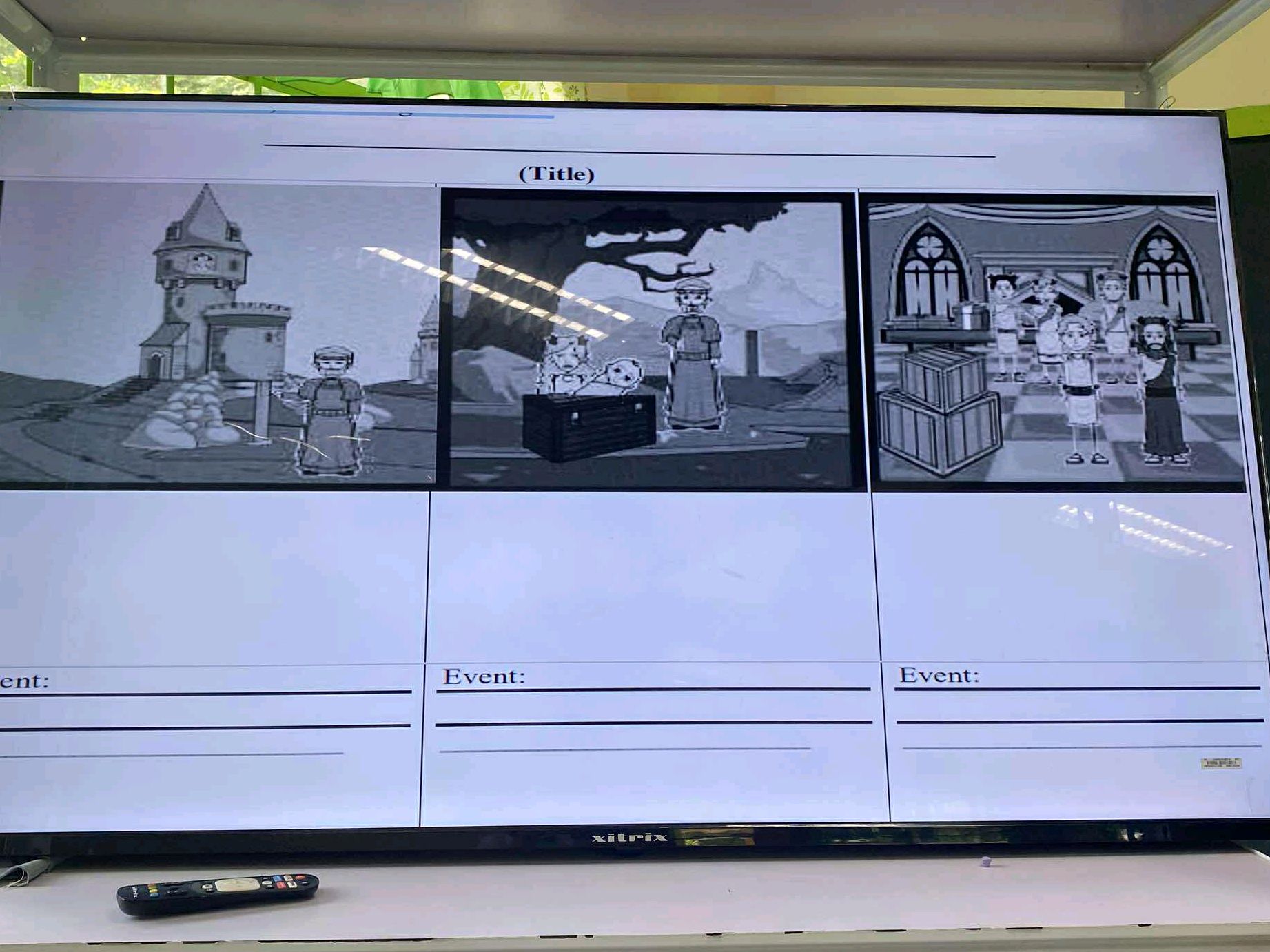 Three Panel Storyboard Example The image shows a storyboard with three | StudyX
