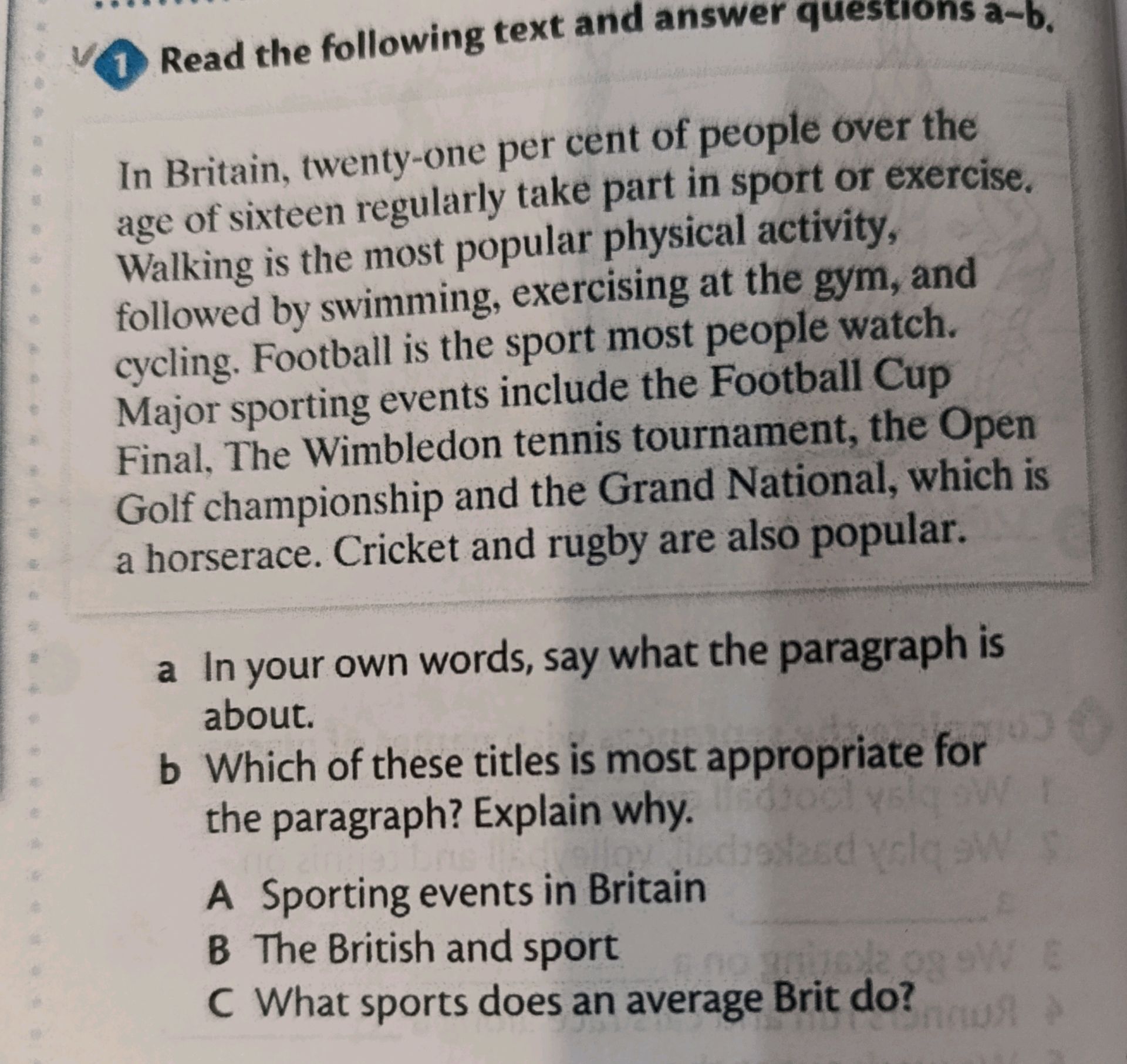 Read the following text and answer questions | StudyX